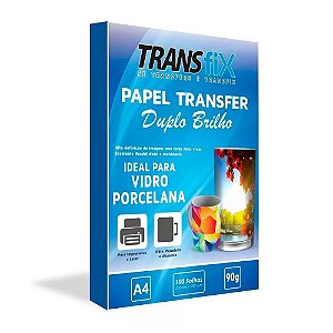 PAPEL TRANSFER LASER TRANSFIX PARA VIDRO | PORCELANA | CERAMICA 100 FOLHAS