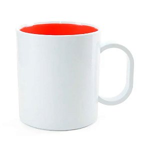 CANECA VERMELHA DE POLIMERO 130G PARA SUBLIMACAO