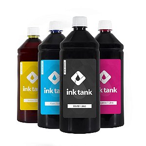 Kit 4 Tintas para Epson L395 Corante EcoTank CMYK 1 Litro - Ink Tank