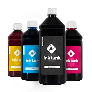 Kit 4 Tintas para Epson L395 Corante EcoTank Black 1L e Coloridas 500ml - Ink Tank