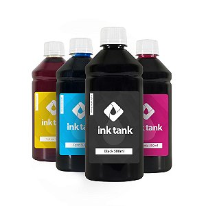 Kit 4 Tintas para Epson L6171 Black Pigmentada e Coloridas Corante Bulk Ink 500 ml Ink Tank