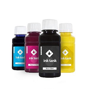 Kit 4 Tintas para Epson L395 Pigmentada Bulk Ink 100 ml Ink Tank