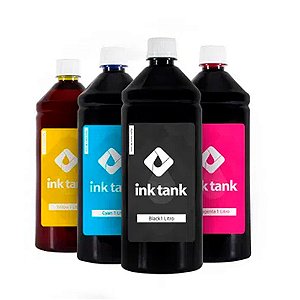 Kit 4 Tintas para Epson T544 Black Pigmentada e Coloridas Corante Bulk Ink 1 Litro - Ink Tank