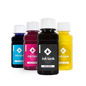 Kit 4 Tintas para HP Black Pigmentada GT51 e Colorida Corante GT52 Ink Tank 100 ml - Ink Tank