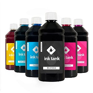 KIT 6 TintaS Corantes para Epson L805 Bulk Ink CMYK + Light 500 ml - Ink Tank