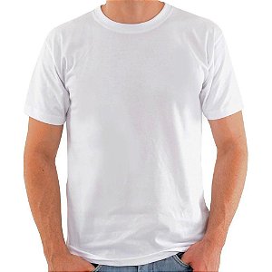 Camiseta Branca de Poliéster para Sublimação Gola Redonda Adulto M