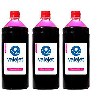 Kit 3 Refil de Tinta para Epson Universal Magenta 1 Litro Valejet