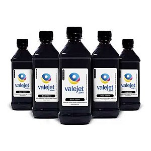 Kit 5 Tintas para Epson Universal Black corante 500ml Valejet