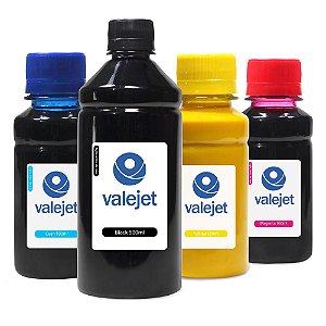 Kit 4 Tintas Sublimáticas para Epson L1455 Black 500ml Coloridas 100ml Valejet