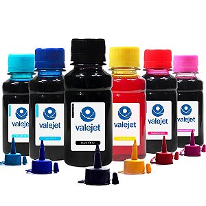 Kit 6 Tintas Epson Bulk Ink L850 CMYK 100ml Corante Valejet