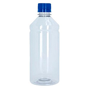 Frasco Transparente Cristal com Tampa Azul 500ml