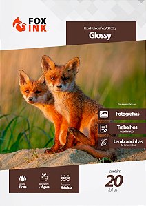 Papel Fotográfico Glossy A3 135g Fox Ink 20 Folhas