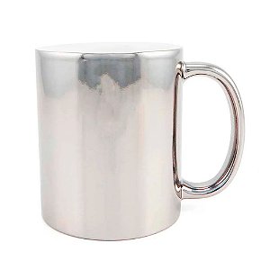 Caneca para Sublimação de Cerâmica Espelhada Prateada