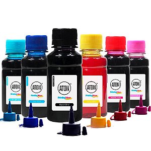 Kit 6 Tintas Epson Bulk Ink L800 CMYK 100ml Corante Aton