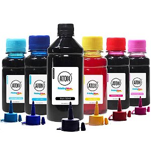 Kit 6 Tintas Epson Bulk Ink L800 Black 500ml Coloridas 100ml Corante Aton