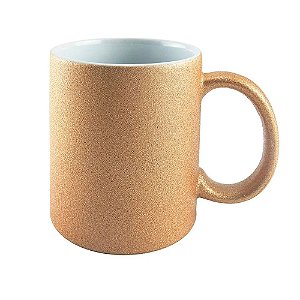 Caneca de Cerâmica para Sublimação Glitter Bronze