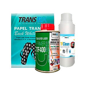 Kit Transfix - Primer EVA | TF Clean | Papel Transfer Back White