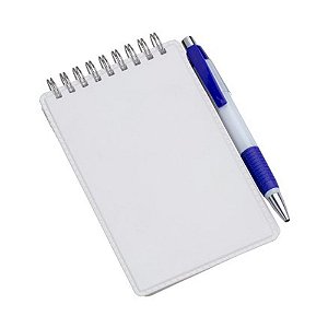 Caderneta de Anotações em Couro Sintético Branco