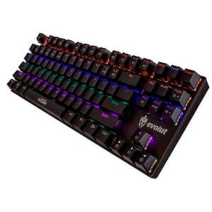 Teclado Gamer Mecânico Evolut EG203 Shodan Red Switch Outemu Programável com Software