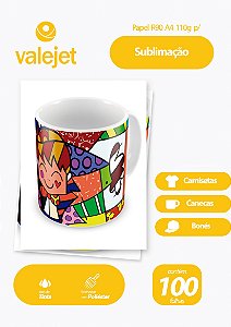 Papel para Sublimação R90 A4 110g Pacote Valejet 100 Folhas