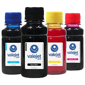 Kit 5 Tintas Canon Universal Black 200ml Coloridas 100ml Valejet