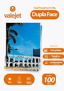 Papel Fotográfico Dupla Face A4 230g Valejet 100 Folhas