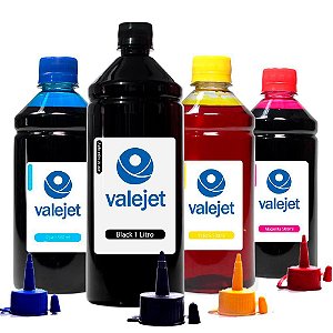 Kit 4 Tintas para Cartucho Brother DCP-200 CMYK 500ml Corante Valejet