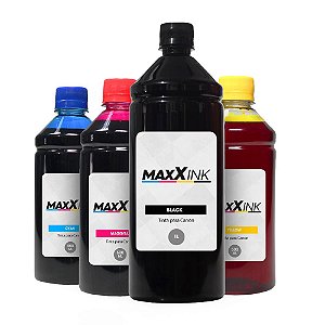 Kit 4 Tintas Canon G2110 Black 1 Litro Coloridas 500ml Maxx Ink