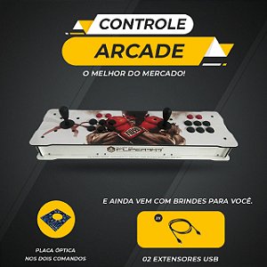 Kit Controle Arcade - Duplo, Zero Delay e com Sistema Óptico
