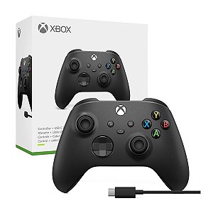 Controle Xbox Series X/S Sem Fio + Cabo USB C Microsoft Preto