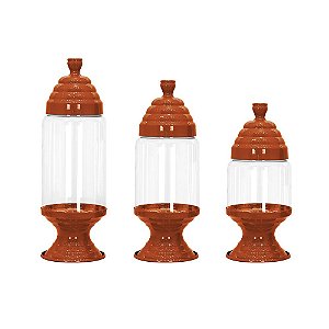 Trio mini baleiro Decorativo bronze tipo-a