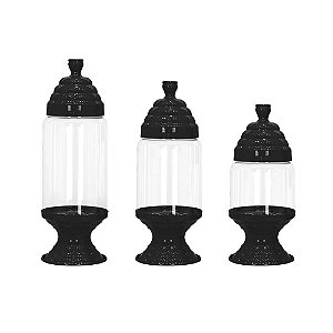 Trio mini baleiro Decorativo Preto tipo-a