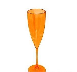 Taça Champanhe 170ml Laranja Neon