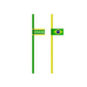 Canudo Verde e Amarelo Vai Brasil com 20 unidades