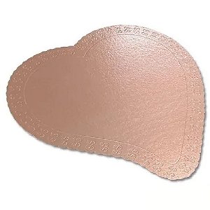 Prato Cake Board Coração Médio 36cm Rose