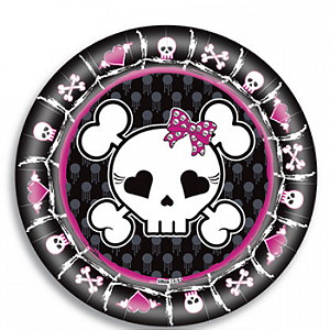 Prato de Papel Punk Princess 18cm com 8 unidades