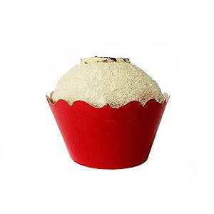 Mini Porta Cupcake Simples Liso Vermelho com 12 unidades