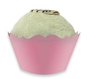 Mini Porta Cupcake Simples Liso Rosa com 12 unidades