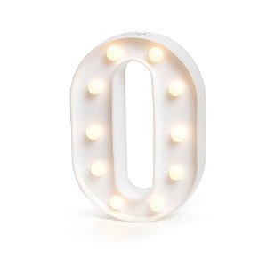 Luminoso Mini Letra O Led Branco com 1 unidade