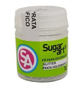 Glitter Para Decoracao Sugar Art 5g Prata Hologafico