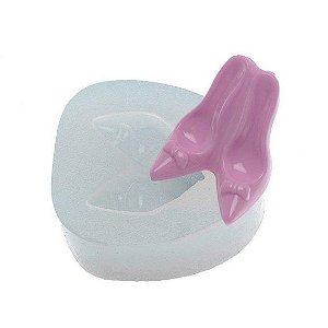 Molde de Silicone Par de Sapatinho com 1 unidade