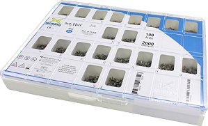 Kit de Bráquetes 100 casos Prescrição Roth Max .022" Can. 13° Ang. Gancho Can./Prés