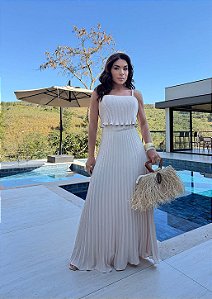 VESTIDO LONGO PLISSADO ZARA