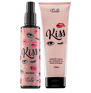 Kit Kiss Body Splash 100ml Emulsão Hidratnte 240g Ciclo