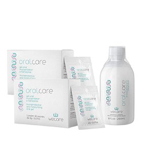 Kit de cuidados orais Wecare -  Enxaguatório + 2 Gel sachês