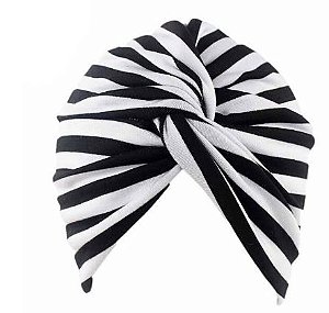 Turbante listrado - preto e branco