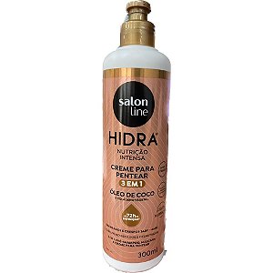 Hidra Creme p/ Pentear 3 em 1 Óleo de Coco 300ml Salon Line