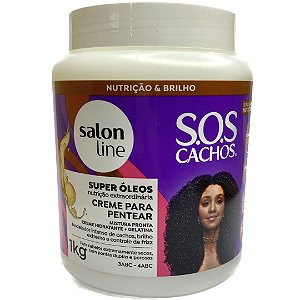 Creme Pentear Super Óleos Define Cachos Salon Line 1l