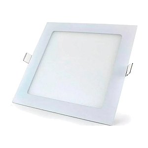 Painel Plafon Led 12w Embutir Quadrado 6500K Luz Branca Frio