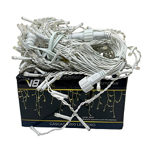 CASCATA 200 LEDS FIXO BRANCO QUENTE 127V 5M - BRILLIANT